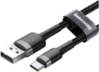 Кабель Baseus Cafule Cable USB for Type-C 3A 0.5 м Gray/Black (CATKLF-AG1) - зображення 2