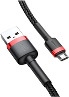Кабель Baseus Cafule Cable USB For Micro 2.4 A 1 м Червоний + Чорний (CAMKLF-B91) - зображення 4