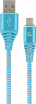 Кабель Cablexpert USB — MicroUSB 1 м Blue/White (CC-USB2B-AMmBM-1M-VW) - зображення 1