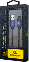 Kabel Cablexpert USB - MicroUSB 2 m Niebieski (CC-USB2J-AMmBM-2M-BL) - obraz 2