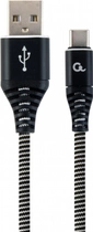 Кабель Cablexpert USB — USB Type-C 2 м Black/White (CC-USB2B-AMCM-2M-BW) - зображення 1