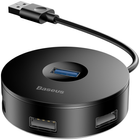 Baseus Round Box Hub USB CAHUB-F01 USB3.0 na USB 3.0 x 1 + USB 2.0 x 3 Czarny (16719) - obraz 4