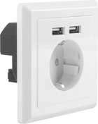 Lanberg Schuko Socket 2 Port USB 2.1A Biały (AC-WS01-USB2-F) - obraz 3