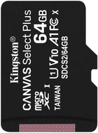Kingston microSDXC 64GB Canvas Select Plus Class 10 UHS-I U1 V10 A1 (SDCS2/64GBSP) - obraz 1