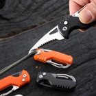 Брелок-нож для ключей и распаковки 108 мм Оранжевый с черным лезвием (sv101331or) - изображение 4