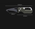 Брелок-нож для ключей и распаковки 108 мм Черный с черным лезвием (sv101331b) - изображение 5