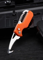 Брелок-нож для ключей и распаковки 108 мм Оранжевый с черным лезвием (sv101331or) - изображение 5