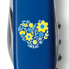 Нож складной 91 мм, 12 функций Victorinox SPARTAN UKRAINE Синий/Цветочное сердце - изображение 3