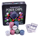 Игровой набор Покер на 100 фишек с номиналом в металлической коробке Poker Chips