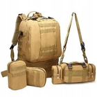 Тактический рюкзак 4 в 1 COYOT + 3 Карабина - изображение 3