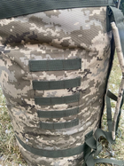 Тактический военный баул на 100 литров ткань кордура 1100 для ВСУ сумка рюкзак походный с местом под каремат пиксель 1949 - изображение 10
