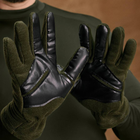 Тактичні рукавиці флісові Olive Size M - изображение 3