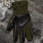 Тактичні рукавиці флісові Olive Size M - изображение 4