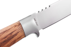 Нож охотничий с деревянной ручкой, с рисунком голова волка на клинке сталь 440C - изображение 2