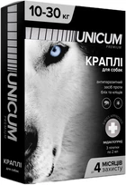 Капли Unicum Premium от блох и клещей на холку для собак массой 10-30 кг 3 шт (4820150201807)