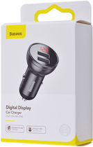 Ładowarka samochodowa Baseus Digital Display Dual USB 4.8A Car Charger 24W szara (CCBX-0G) - obraz 6