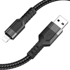 Кабель HOCO U110 USB to Lightning 2.4A 1.2 м для зарядки та передачі даних з нейлоновим обплетенням (E61E7772C4F1)