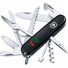 Нож складной швейцарский 91 мм/15 функций Victorinox HUNTSMAN UKRAINE Черный/Калина