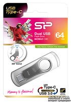 Флеш пам'ять USB Silicon Power Mobile С80 64GB Silver (SP064GBUC3C80V1S) - зображення 3