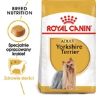 Sucha karma pełnoporcjowa dla dorosłych psów Yorkshire Terrier Royal Canin Yorkshire Terrier Adult od 10 miesiąca życia 1,5 kg (3182550716857) (3051015) - obraz 3