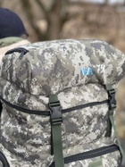 Рюкзак тактический 75 литров объем, военный тактичний рюкзак 75л, водоотталкивающий оксфорд, Bounce ar. VA-75L-PIX, цвет пиксель ВСУ - изображение 3