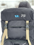 Рюкзак тактичний 75 літрів об'єм, військовий тактичний рюкзак 75л, водовідштовхуючий оксфорд, Bounce ar. VA-75L-PRO-BL, колір чорний - зображення 5