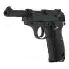 Дитячий Пістолет Galaxy G21 Walther P38 Страйкбольний метал, пластик стріляє кульками 6 мм Чорний - зображення 1