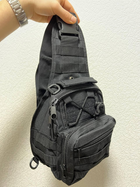 Сумка через плече тактическая чёрная нагрудная, сумка слинг - изображение 3