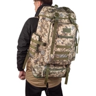 Большой тактический военный рюкзак, объем 80 литров, влагоотталкивающий и износостойкий. Цвет пиксель. - изображение 1