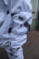Зимовий маскувальний костюм Клякса. Тактичний одяг. Маскхалат білий. Комуфляжний зимовий костюм Ляпка. Розмір 48-56 - зображення 7