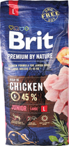 Sucha karma dla szczeniąt dużych ras BRIT Premium Junior L z kurczakiem 15 kg (8595602526437) - obraz 3
