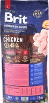Sucha karma dla szczeniąt dużych ras BRIT Premium Junior L z kurczakiem 15 kg (8595602526437) - obraz 4