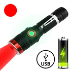 Ліхтар ручний акумуляторний з червоним світлодіодом X-Balog BL-736-R (MicroUSB)