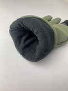 Водонепроникні тактичні зимові рукавички на флісі олива розмір М - зображення 5