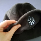 Комплект шапка и бафф флисовая тактическая мужская женская зимняя с гербом Украины TACTICAL Темная олива (шапкабаф1) - изображение 5