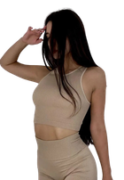 Топ в рубчик женский из микрофибры с открытыми плечами Giulia Halter Top RIB Naturalle S/M Бежевый