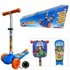 Самокат детский 3-х колёс LS2118 Hot Wheels, PU свет детский рюкзак «Hot Wheels»