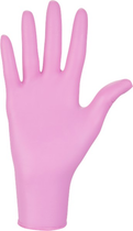 Рукавички медичні Mercator Medical Nitrylex® Pink нітрилові нестерильні неопудрені XS 100 шт Рожеві (6736096) - зображення 1