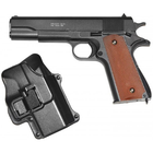 Пистолет детский на пульах Galaxy Colt M1911 Classic металл пластик с пульками и кобурой черный