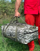 Баул 100 літрів армійський військовий ЗСУ тактичний сумка рюкзак 74*40*34 см похідний піксель - зображення 2