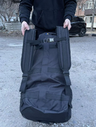 Рюкзак сумка баул черный 130 литров ЗСУ военный тактический баул, баул армейский - изображение 7
