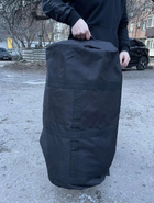Сумка рюкзак баул черный 130 литров военный тактический баул, ЗСУ, баул армейский - изображение 4