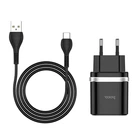 Адаптер мережевий Hoco Type-C Cable Smart FCP / AFC C12Q |1USB, 3A, 18W, QC3.0| Black