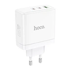 Сетевого зарядного пристрою HOCO N30 Glory PD65W three-port(2C1A) fast charger White (6931474784155)