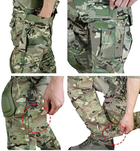 Тактические боевые военные штаны ВСУ мультикам с несколькими карманами, камуфляжные с наколенниками, Multicam р.6XL - изображение 3