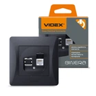 Розетка компьютерная RJ45 VIDEX Binera черная (VF-BNSK1PC6-BG)