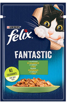 Вологий корм для котів Purina Felix Fantastic кролик 85 г (7613039786710) - зображення 1