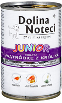 Mokra karma dla szczeniąt Dolina Noteci Premium Junior z wątróbką króliczą 400 g (5902921300397)