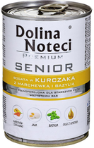 Вологий корм для літніх собак Dolina Noteci Premium Senior Курка з морквою та базиліком 400 г (5902921301080)