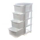 Комод пластиковый для дома на 4 ящика, R-Plastic, 34*40*86см Белый (0-11-0133)